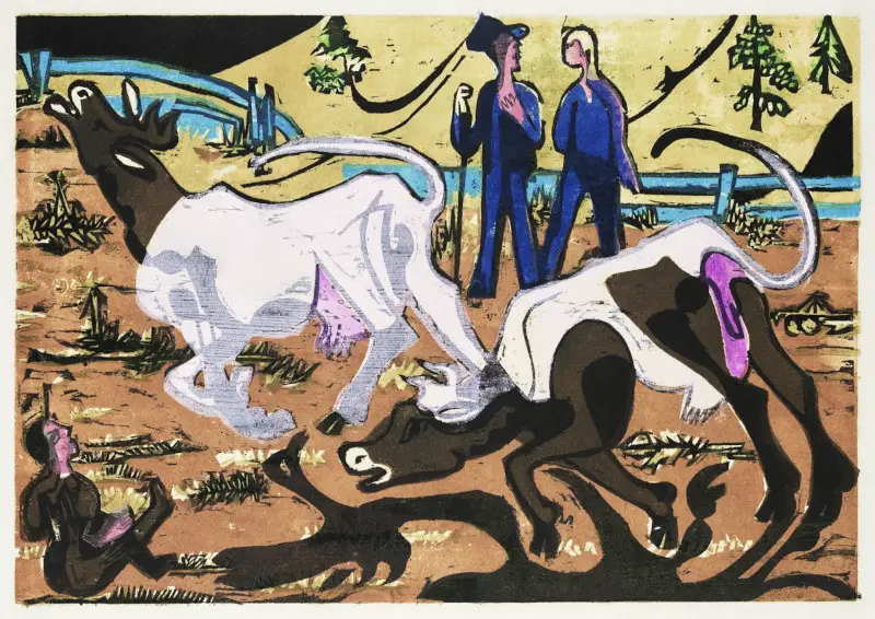 Cows in Spring by Ernst Ludwig Kirchner